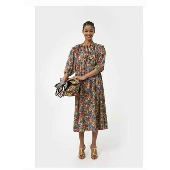 Rebecca Minkoff Tine Floral Midi Dress Size: XS - Picture 1 of 6